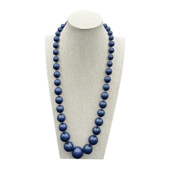 Blue & Teal Multi-Strand Necklace Set Chunky Beads Lightweight Jewelry Adjustabl - Picture 2 of 7